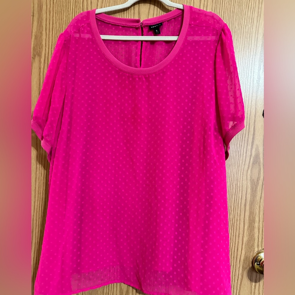 Torrid Chiffon Swiss Dot top